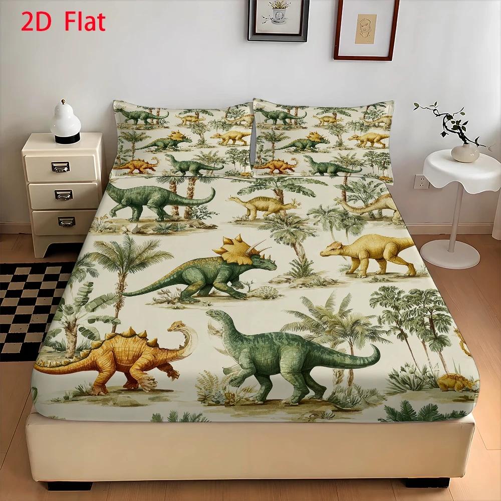 Baby Nursery Forest Theme - Matratzenschoner mit Dinosaurier-Wald-Motiv aus atmungsaktivem Polyestermaterial