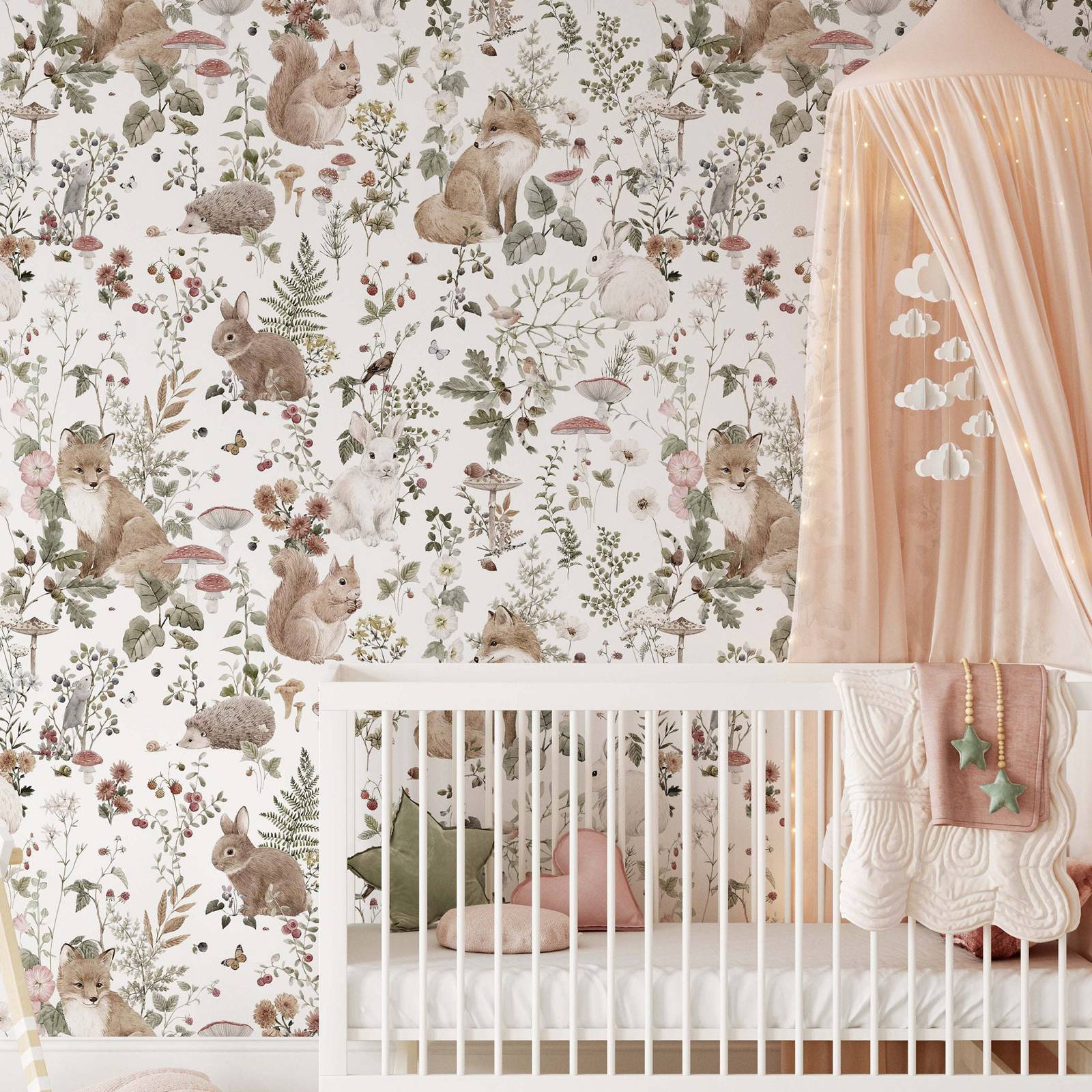 Baby Nursery Murals - Waldbabys MuraL, großformatige Tapete für Jungenzimmer