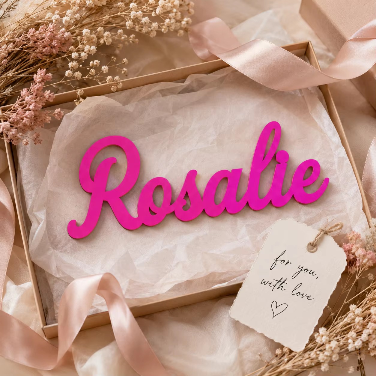 Baby Nursery Sign - Personalisiertes Holzschild mit Namen, Maßgefertigte Holz-Namensplakette