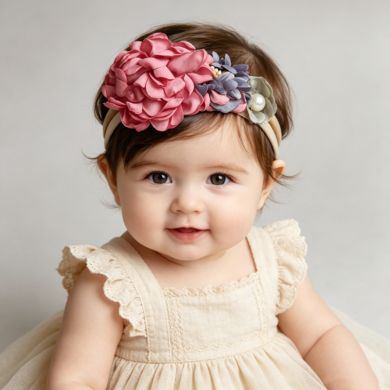 Baby Wrap Stretchy - Nylon-Stirnbänder für Neugeborene Mädchen, weiches, florales