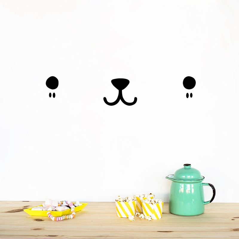 Baby Nursery Murals - Nette Kawaii Gesicht Wand Kunst Aufkleber