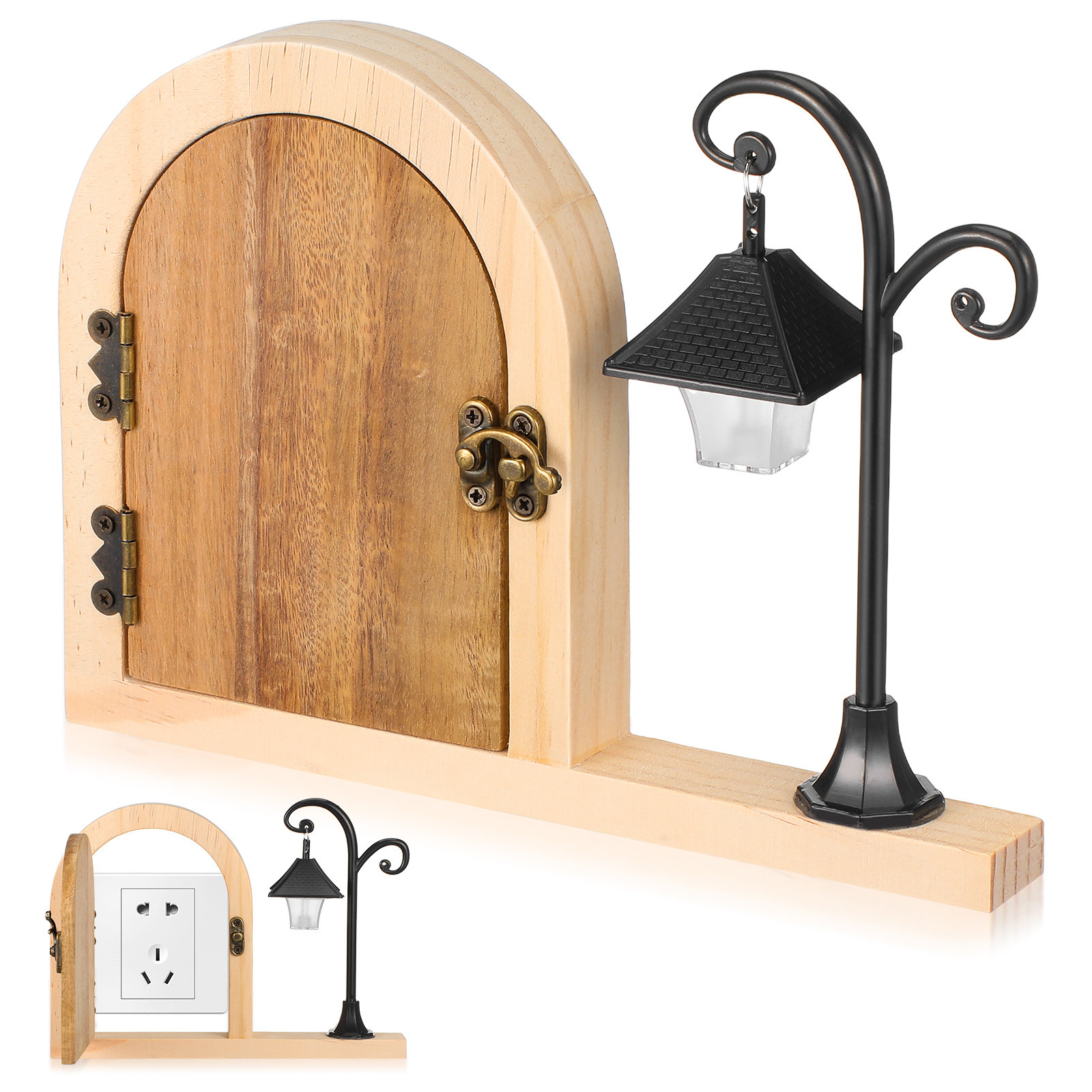 Outlet Cover Childproof - Holz-Feentür Steckdosenabdeckung Kindersichere Steckdosenschutzabdeckung Nachtlicht Dekorative