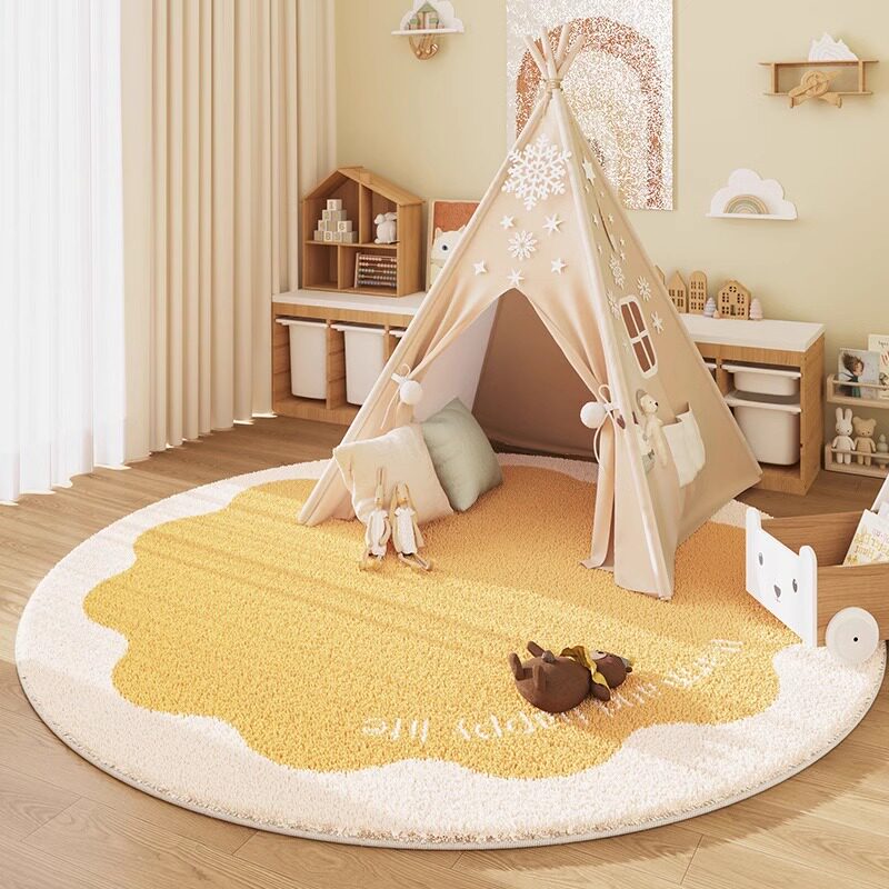 Baby Nursery Rug - VIKAMA Kaschmir-ähnlicher runder Teppich: Isolierende und