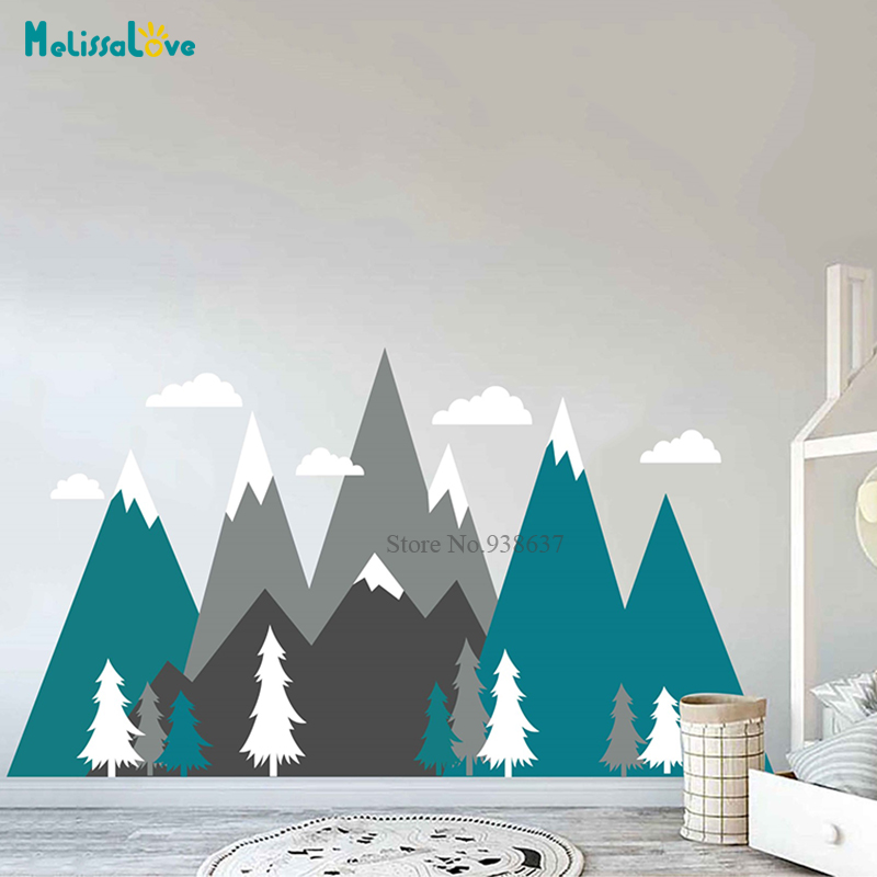 Baby Nursery Murals - Kindergarten Abenteuer Berg Wandbild Aufkleber Woodland
