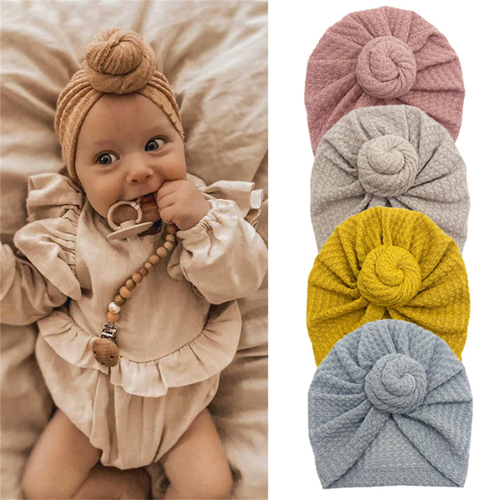 Baby Wrap Stretchy - Solide Donut Turban Baby Mädchen Kappe