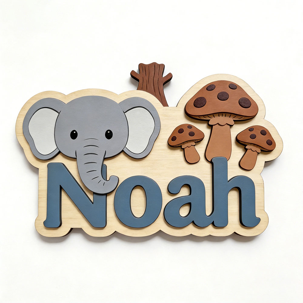 Anpassbare Cartoon-Elefanten-  – Baby Nursery Forest Theme Bewertung und Preis