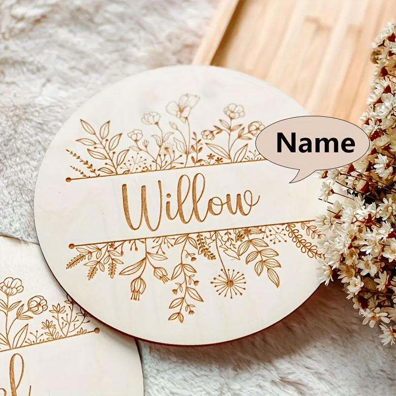 Personalisierte Blumen-Gravur  – Baby Nursery Sign Bewertung und Preis