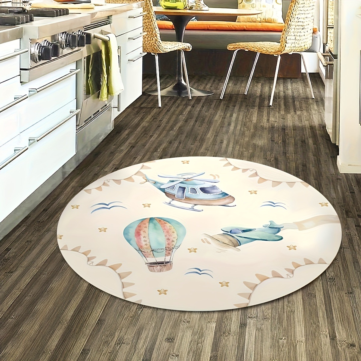 Verspielte Heißluftballon-Flug – Baby Nursery Rug Bewertung und Preis