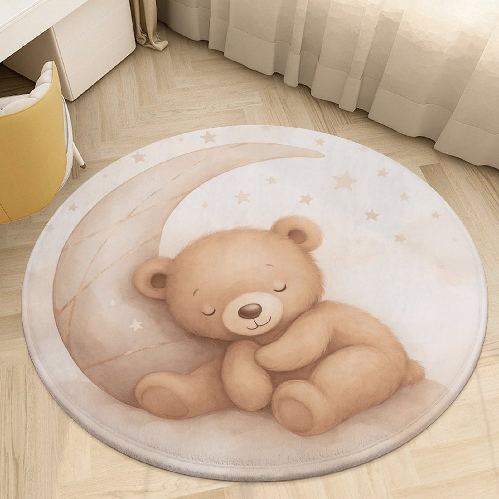 Niedlicher Teddybär-Mond-Plüsc – Baby Nursery Rug Bewertung und Preis
