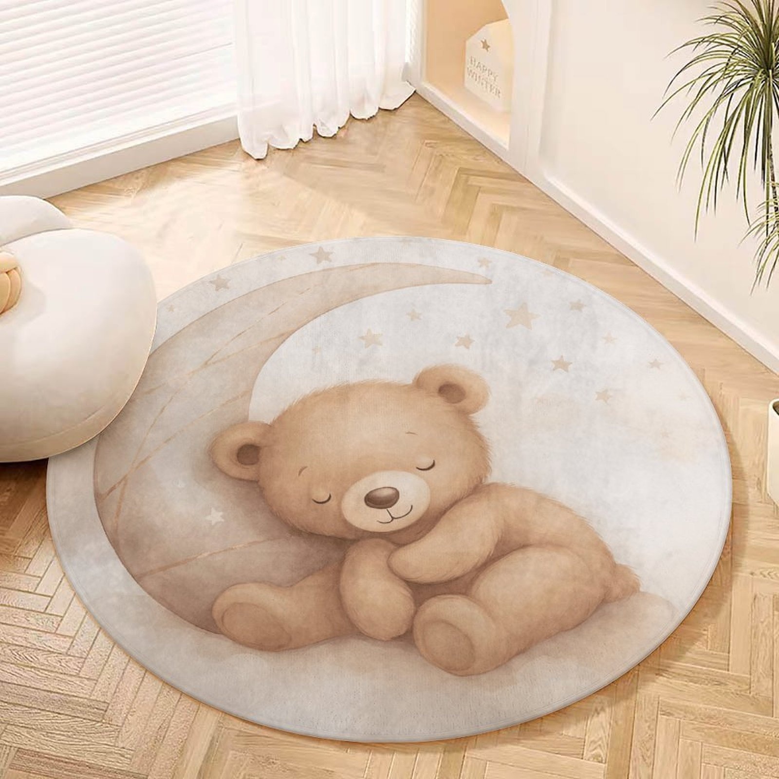 Niedlicher Teddybär-Mond-Plüsc – Baby Nursery Rug Bewertung und Preis