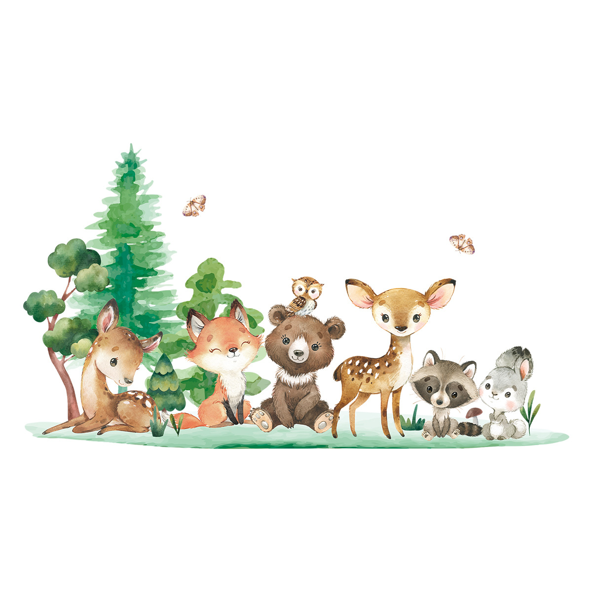 Waldtiere Thema Bär Hirsch Kan – Baby Nursery Forest Theme Bewertung und Preis