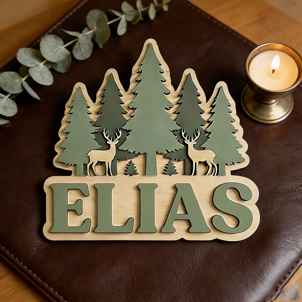 Personalisiertes Wald-Elch-Kie – Baby Nursery Forest Theme Bewertung und Preis