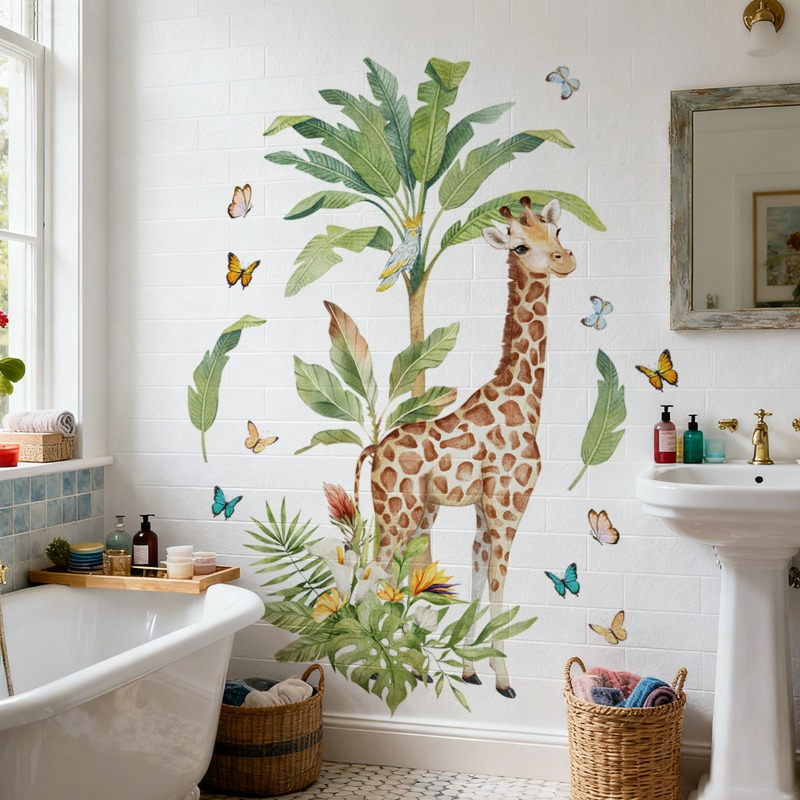Großer Waldtier-Giraffe-Wandau – Baby Nursery Murals Bewertung und Preis
