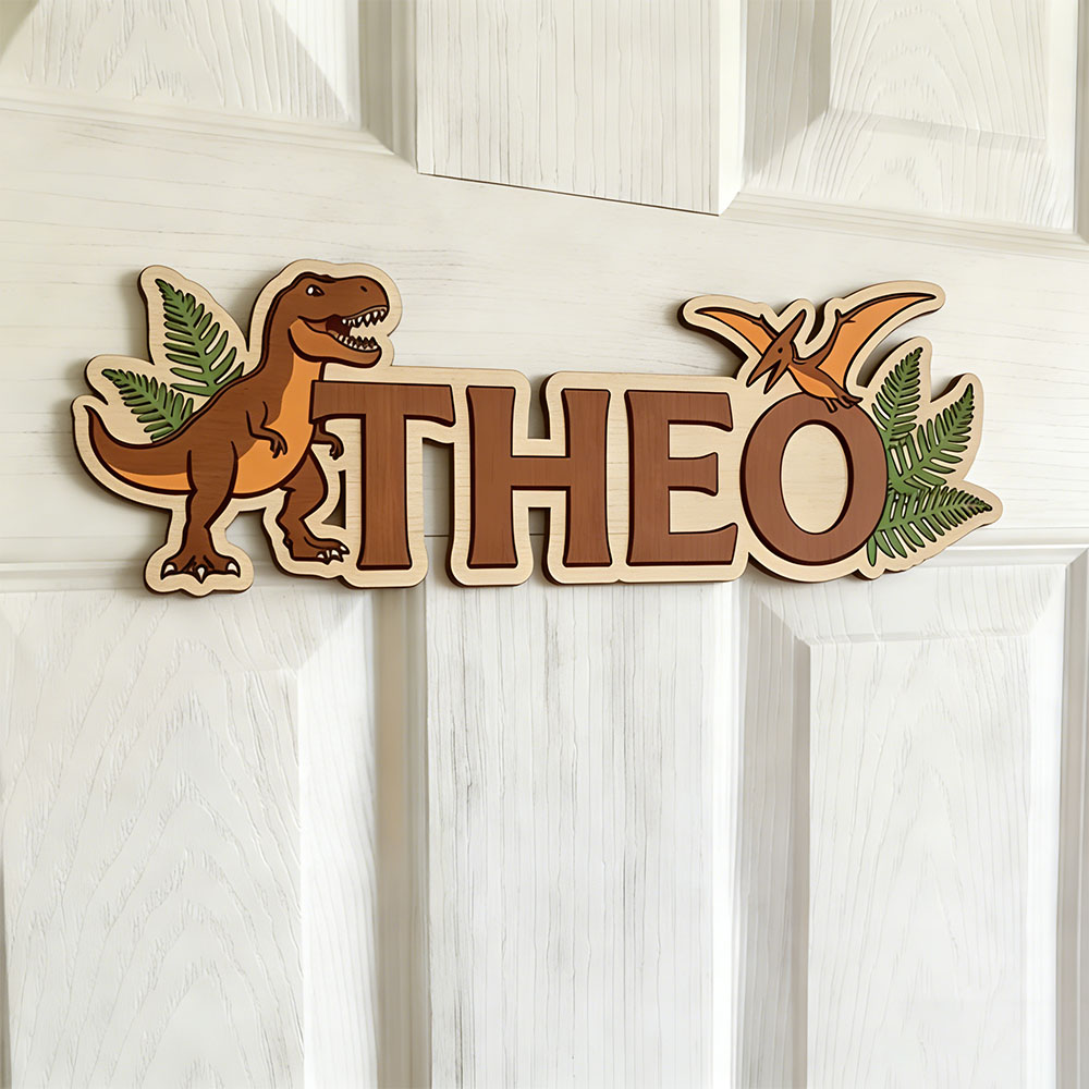Personalisiertes Dinosaurier-N – Baby Nursery Sign Bewertung und Preis