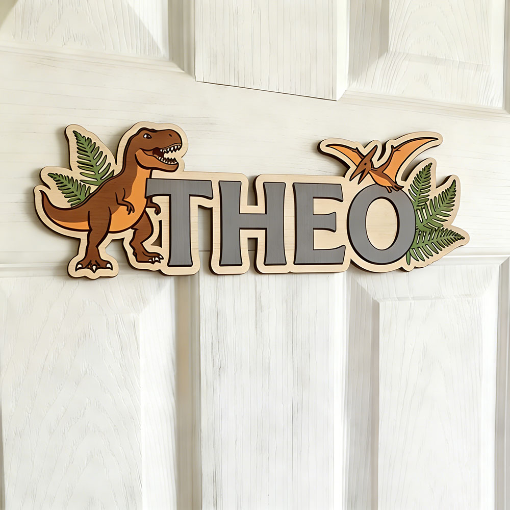 Personalisiertes Dinosaurier-N – Baby Nursery Sign Bewertung und Preis