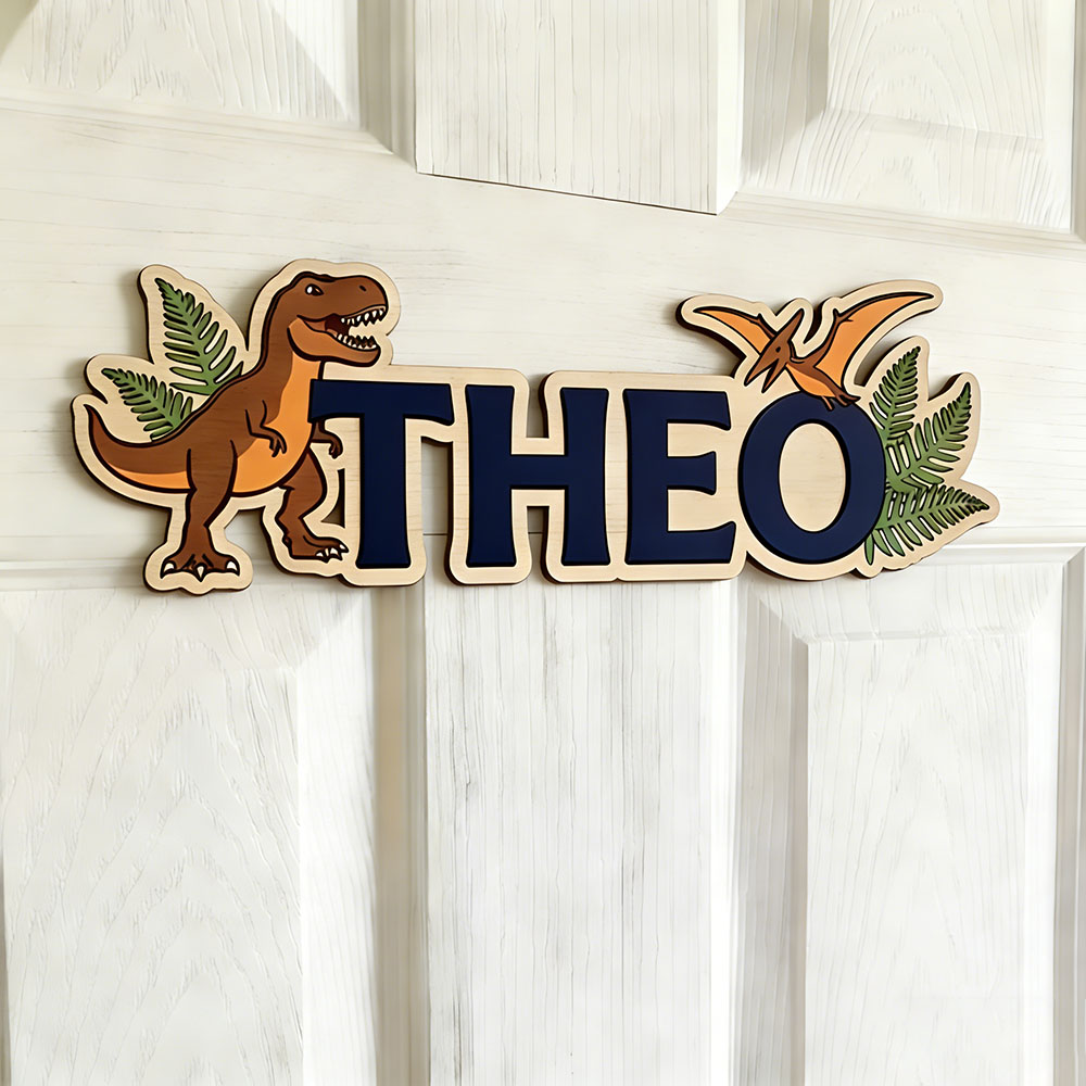 Personalisiertes Dinosaurier-N – Baby Nursery Sign Bewertung und Preis
