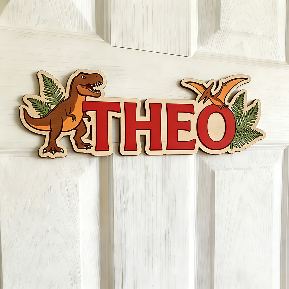 Personalisiertes Dinosaurier-N – Baby Nursery Sign Bewertung und Preis