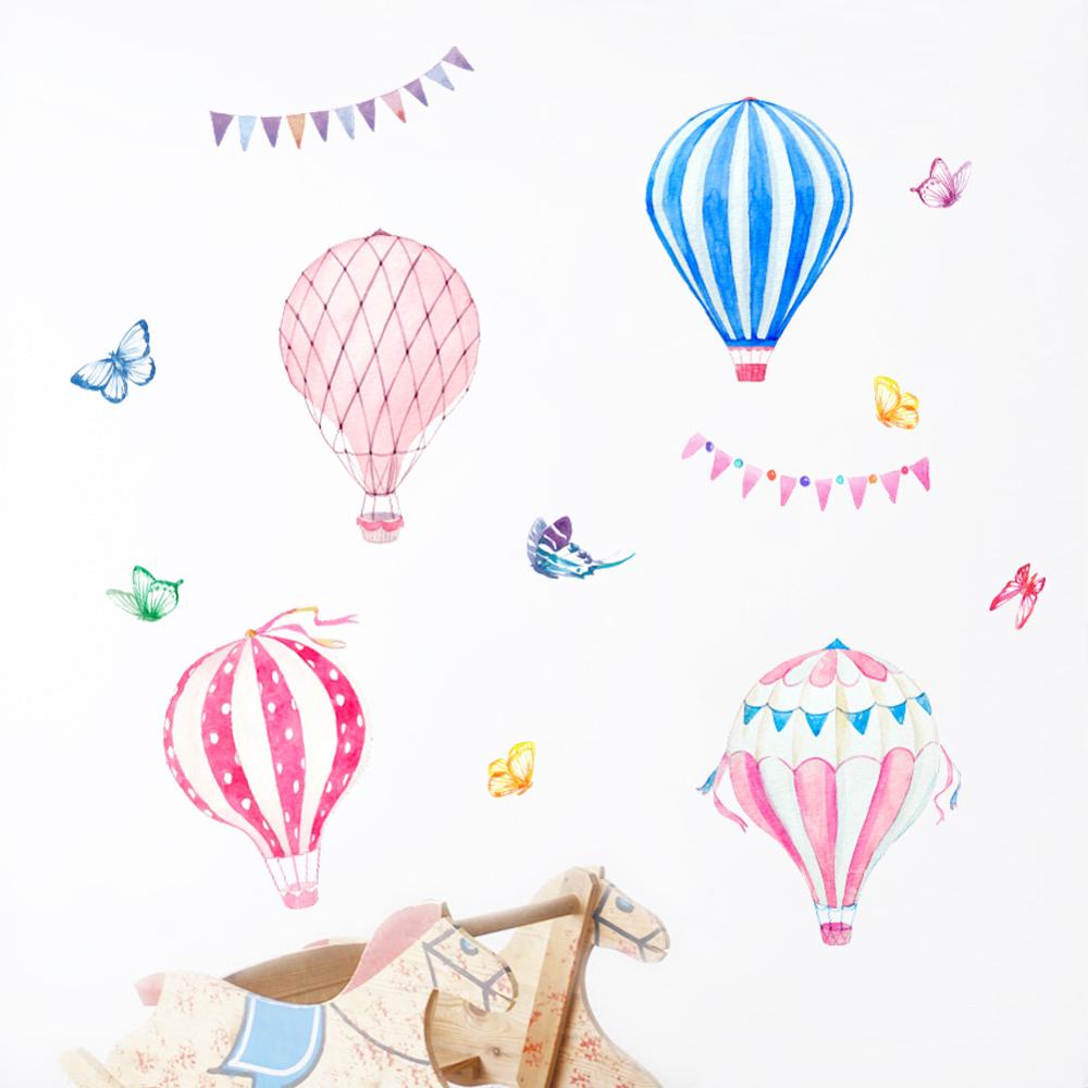 Cartoon Heißluftballon Wandauf – Baby Nursery Murals Bewertung und Preis