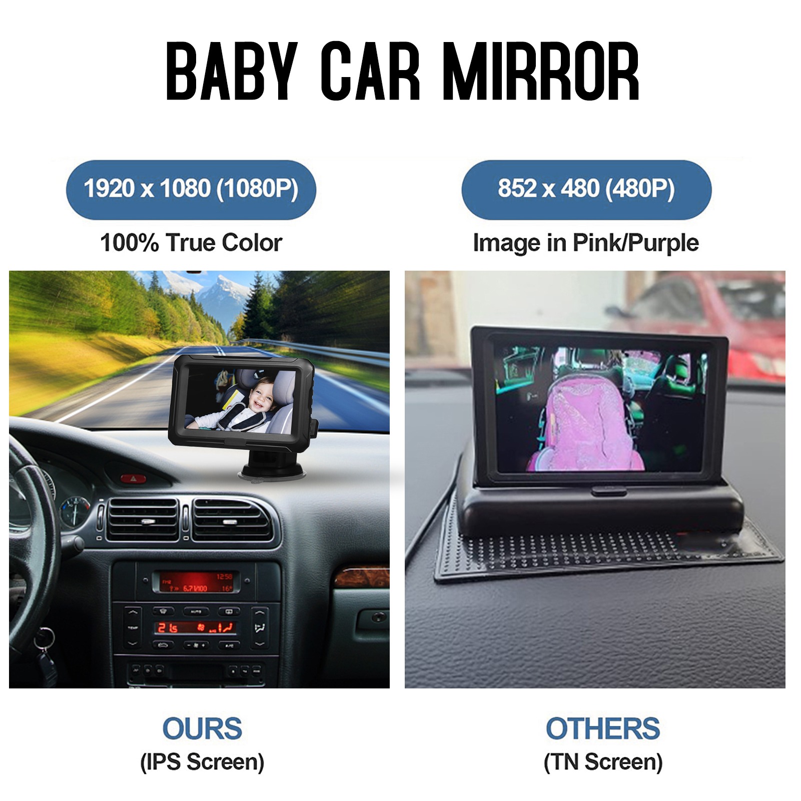1080P Baby-Autospiegel mit 4,3 – Baby Nursery Camera Bewertung und Preis