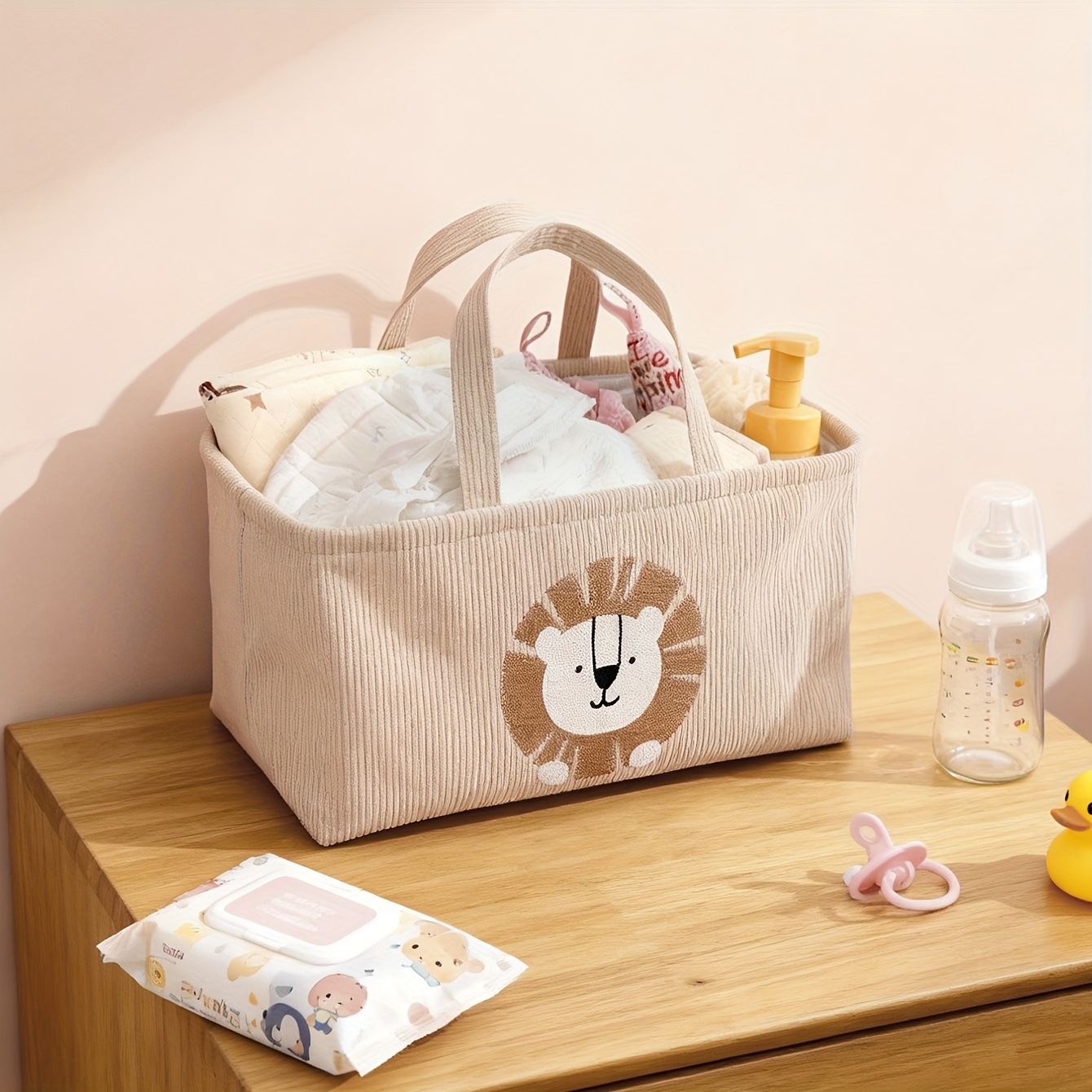 Niedlicher Löwen-Windelkorb, f – Baby Nursery Handles Bewertung und Preis
