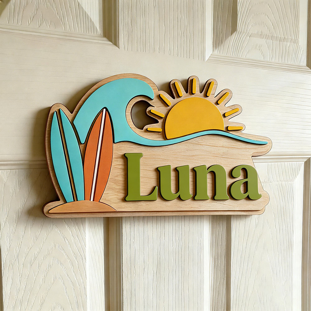 Personalisiertes Strandwellen- – Baby Nursery Sign Bewertung und Preis