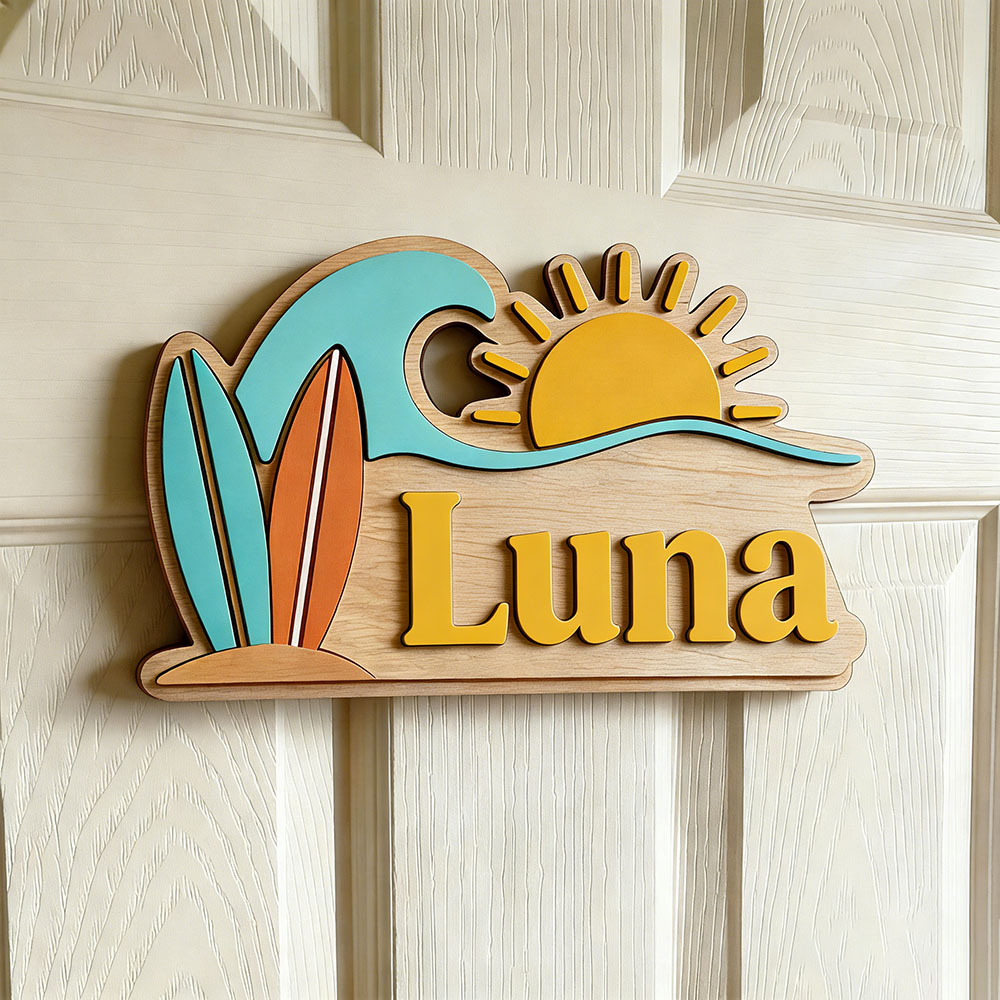 Personalisiertes Strandwellen- – Baby Nursery Sign Bewertung und Preis